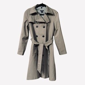 GAP Taupe Double-Breasted Trench Coat w/Belt NWOT